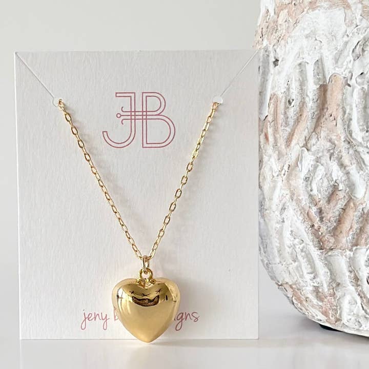 Jeny Baker Designs - Wholesale Pendant/Charm Necklace - Delicate Puff Heart Necklace1