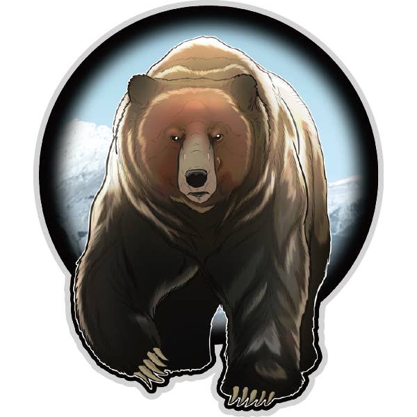 Rextooth Studios - Wholesale Magnet - Grizzly Bear Wood Magnet