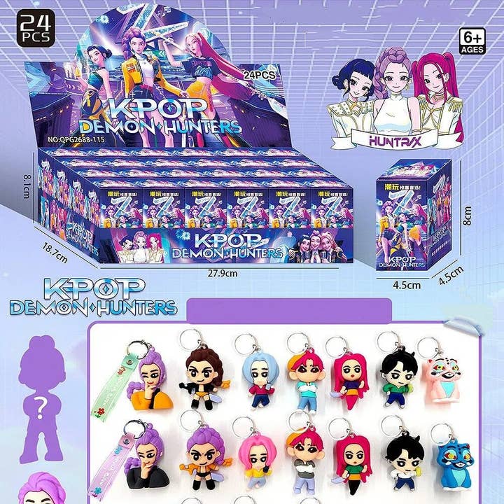 Auraquise - Wholesale Keychain - Kids - KPOP Demon Hunter Girl Group Advent Calendar 24pcs Blind Box Silicone Keychain Set4