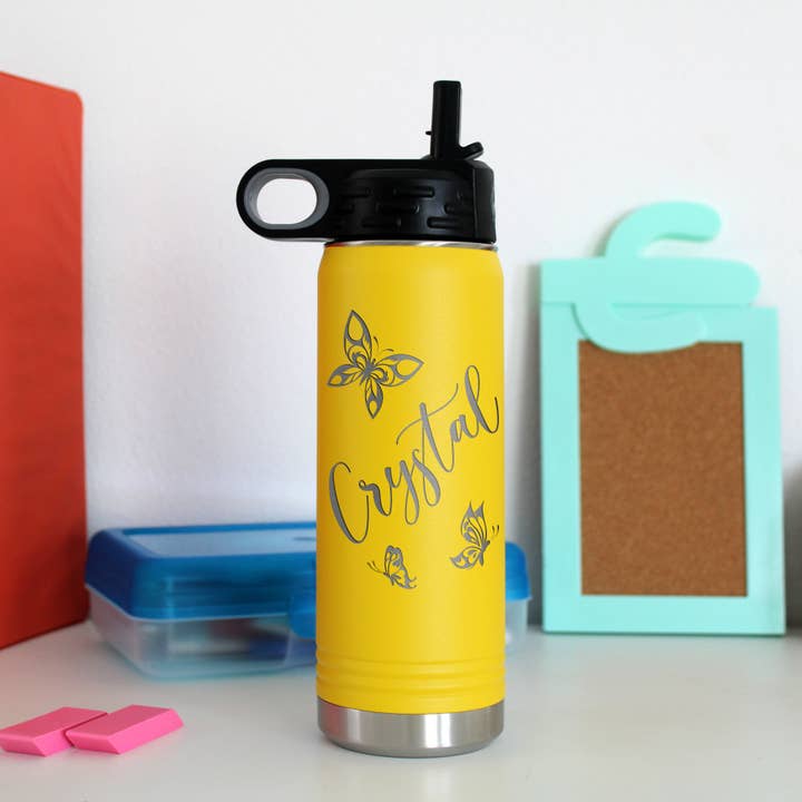 Bouteille d'eau en métal pour enfant de 20 oz | Butterfly pour la vente par Etchey