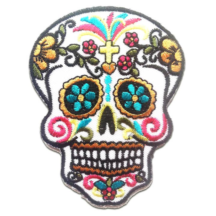 white Iron-on Patch/Skull Skeleton for wholesale on Faire