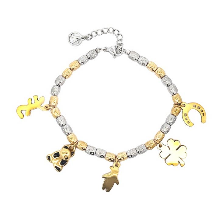 AMORINO SRL - Wholesale Charm/Dangle Bracelet - PEPITA BRACELET WITH PANDA CHARMS - JN23104E1642
