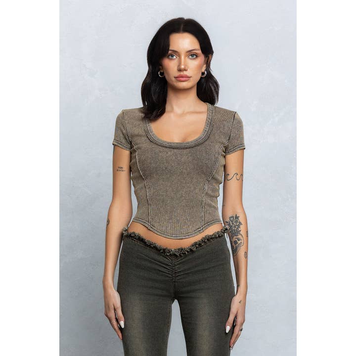 Washed rib deep u-neck crop top and other Purchase Wholesale custom crop tops. Free Returns & Net 60 Terms on Faire trending on Faire.