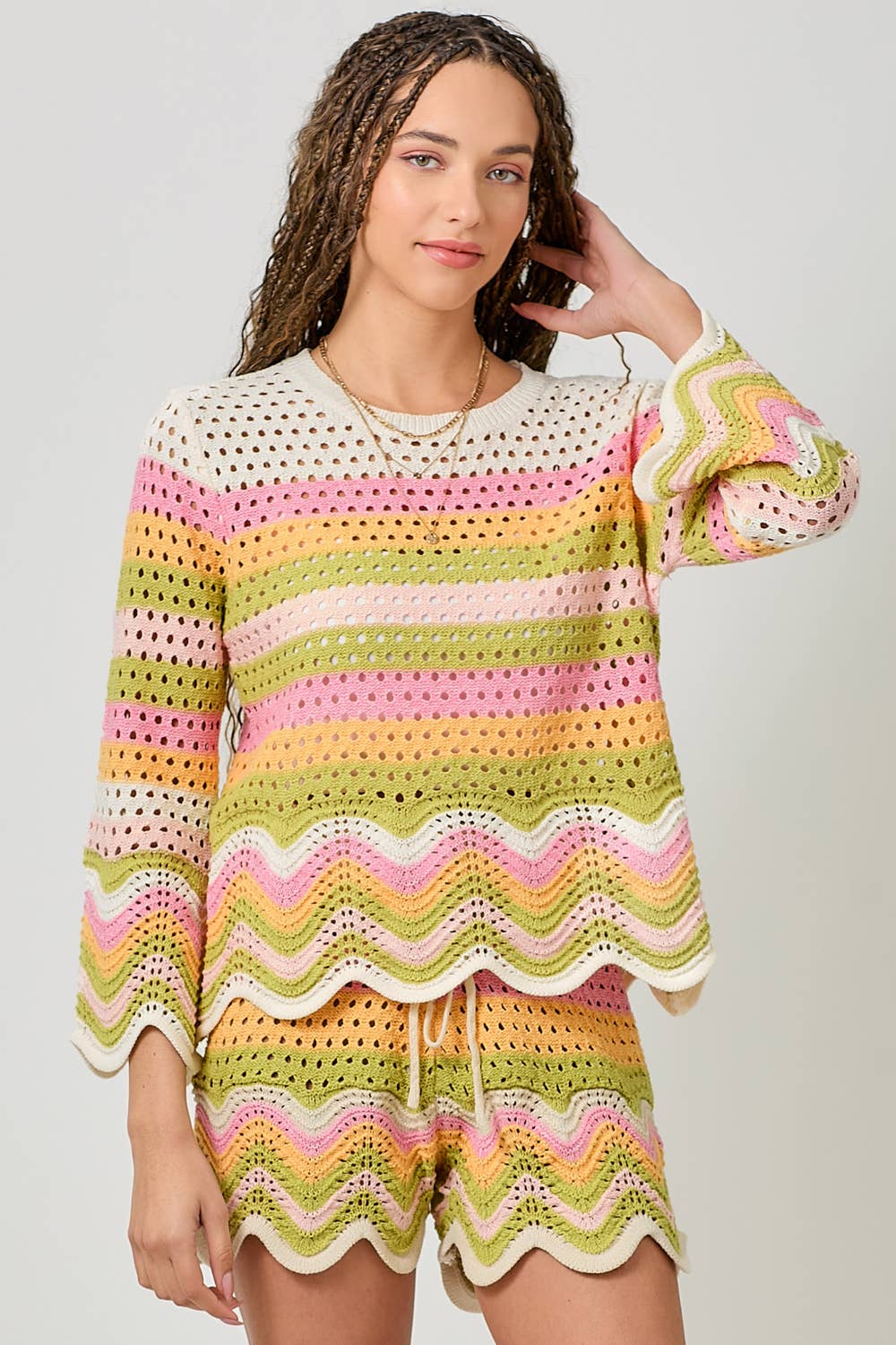 Mystree - Wholesale Pullover-trui - Dames - 61007 Open Stitch High Low Trui21