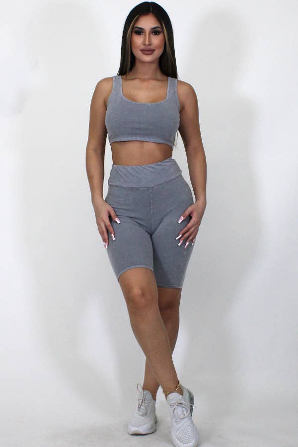 Junie – Großhandel Loungewear-Set – Damen – Mineralgewaschenes Tanktop und Biker Short Set40