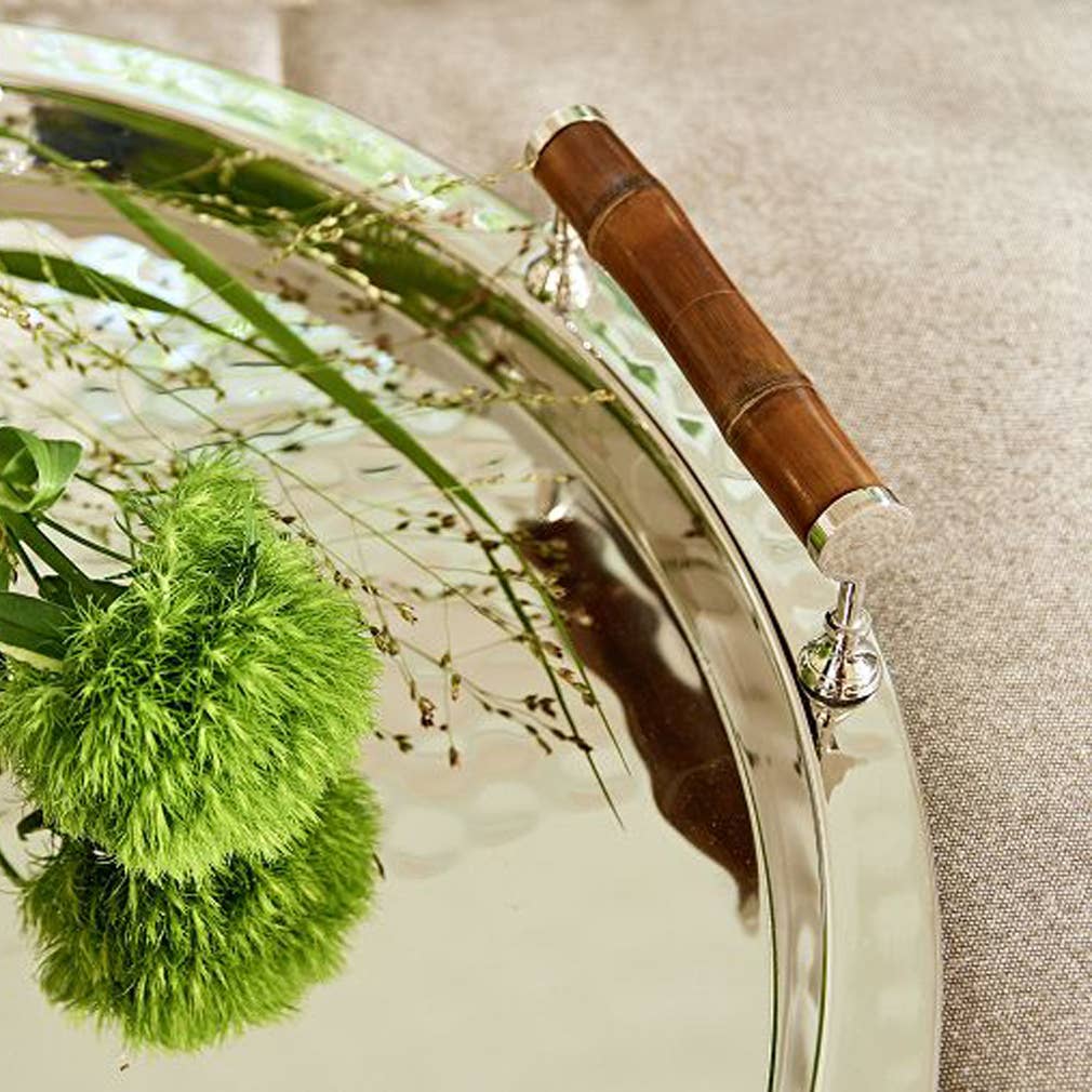 EDZARD - Wholesale Serving Tray - Serving Tray Hugo, Round, Stainless Steel Nickel-Plated9