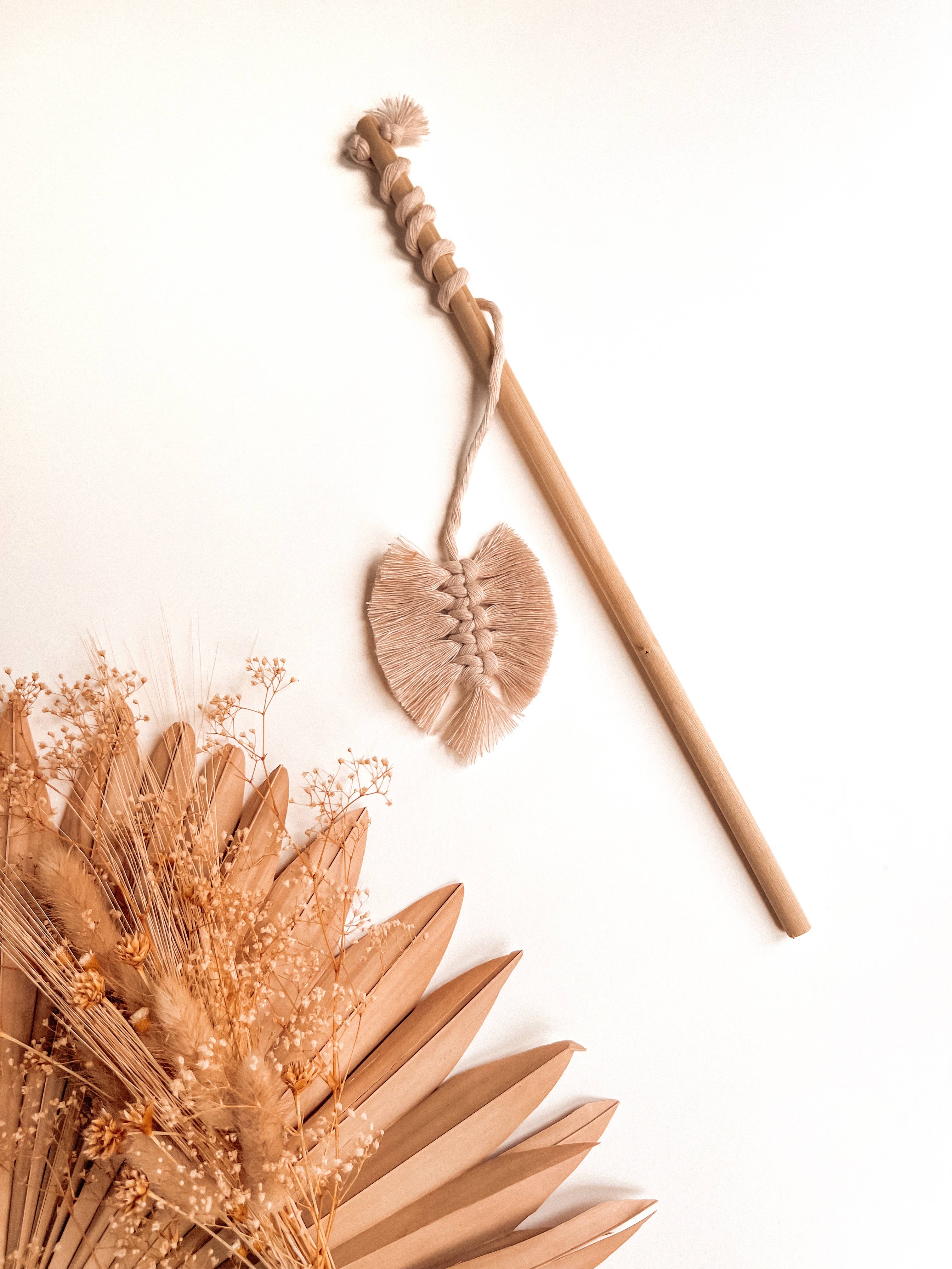 Meraki The Studio Co. - Wholesale Pet Toy - Cat - Macrame Cat Wand Teaser Toy | Gifts for Pets & Kitten Lovers1