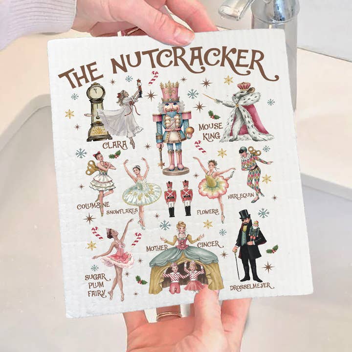 Avery Lane Gifts - Wholesale Dishcloth - Christmas Nutcracker Ballet Swedish Dishcloth