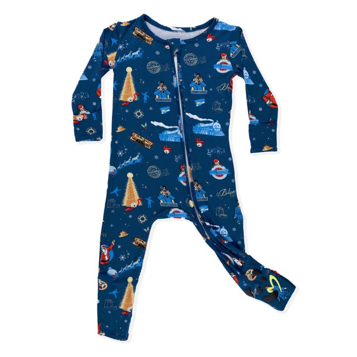 Bellabu Bear - Wholesale Sleepsuit - Baby - The Polar Express Bamboo Convertible Footie