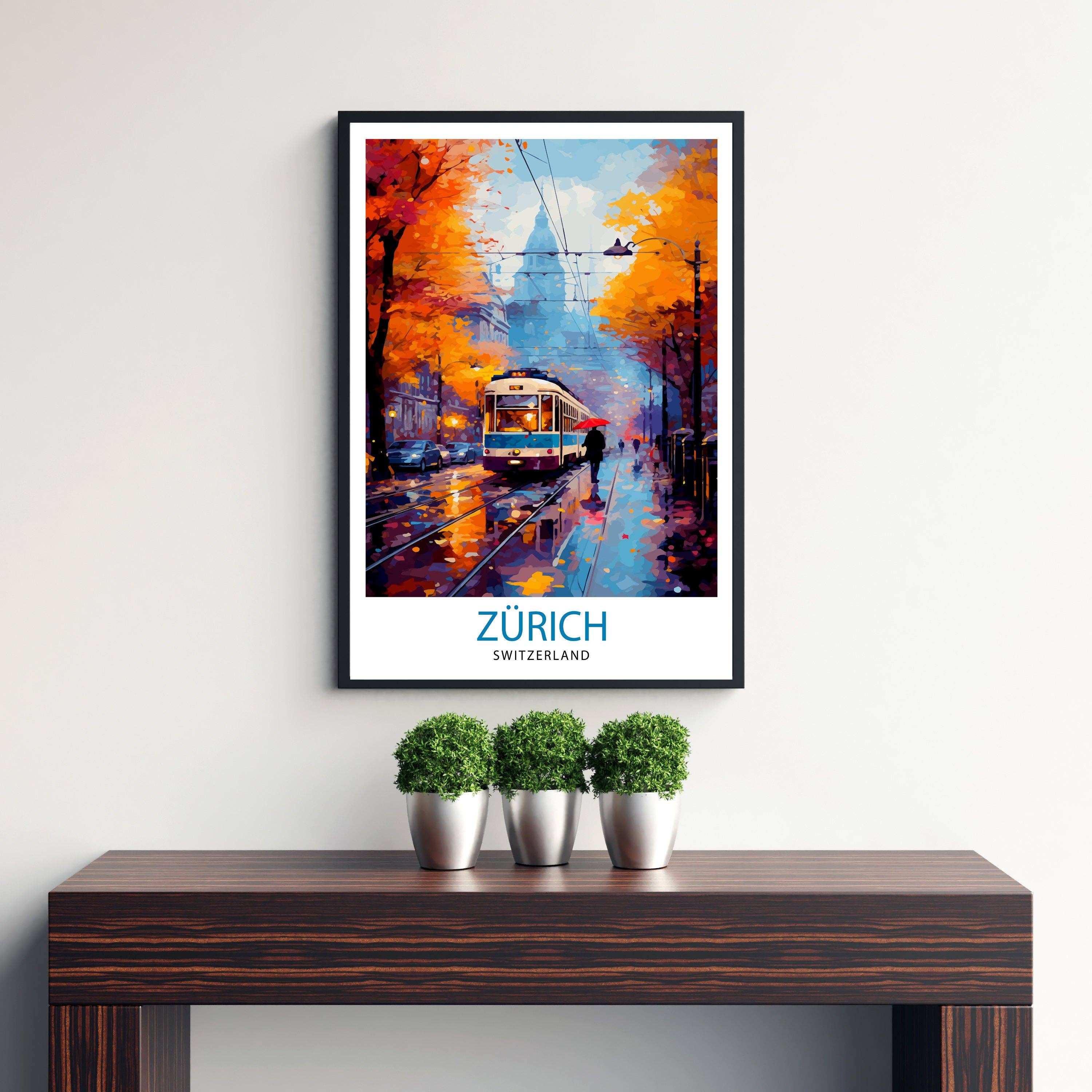 InkNPrintz – wholesale Art print – Zurich Switzerland Travel Poster Zurich2