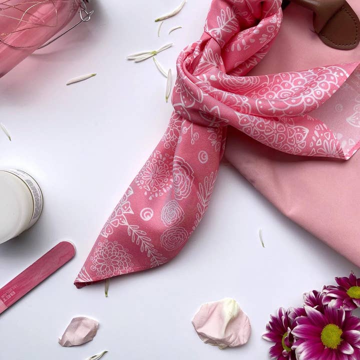 Bonito Mundo - Wholesale Scarf - Women's - Pink Spring - Natural silk scarf3