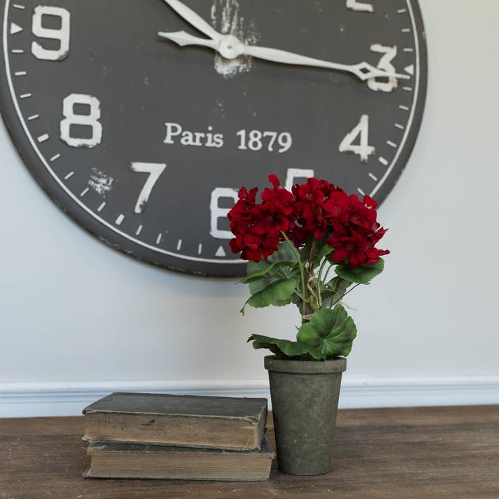 Ragon House - Wholesale Artificial Flowers - 14" RED POTTED GERANIUM
