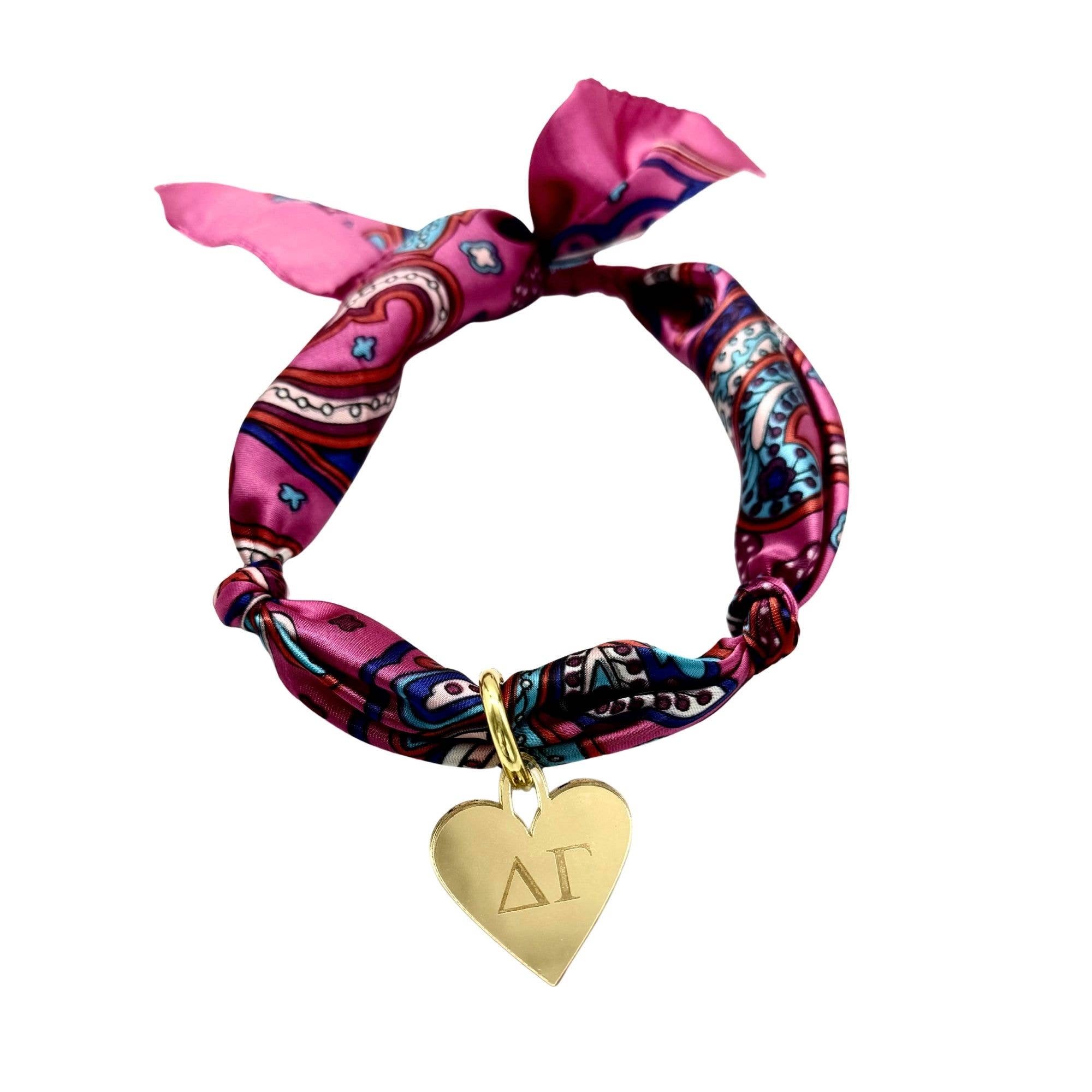 Sarahndipity Shop - Wholesale Scarf - Women's - Sorority Scarf with Engraved Greek Letter Gold Heart Charm27