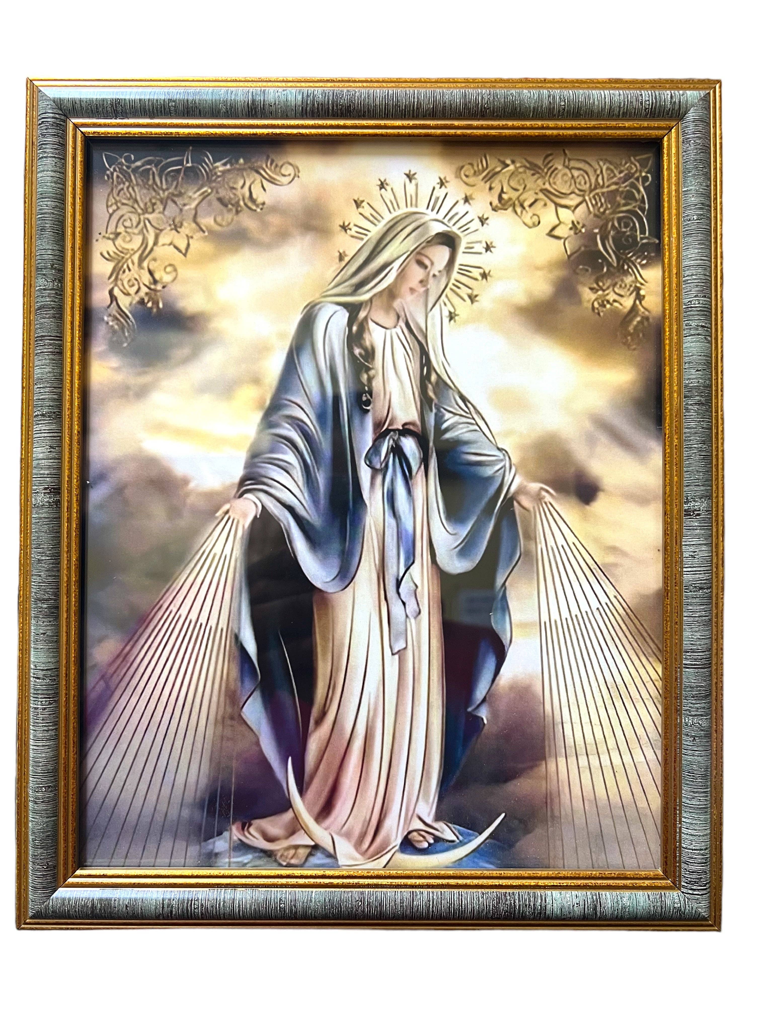 SAN JUDITAS RELIGIOUS ARTICLES - Wholesale Art Print - 8"X10" MIRACULOUS MEDAL FRAME / CUADRO DE LA MEDALLA MILAGROSA
