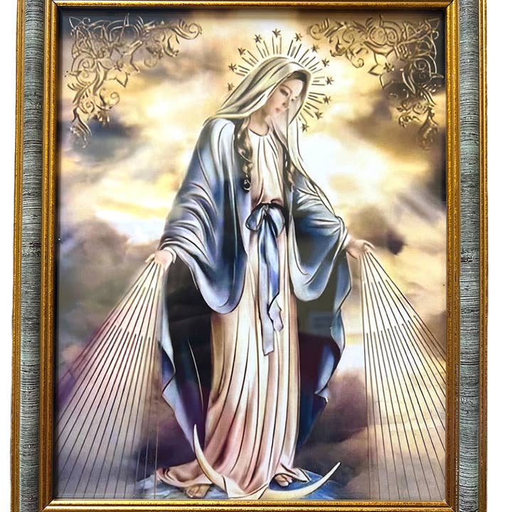 SAN JUDITAS RELIGIOUS ARTICLES - Wholesale Art Print - 8"X10" MIRACULOUS MEDAL FRAME / CUADRO DE LA MEDALLA MILAGROSA0