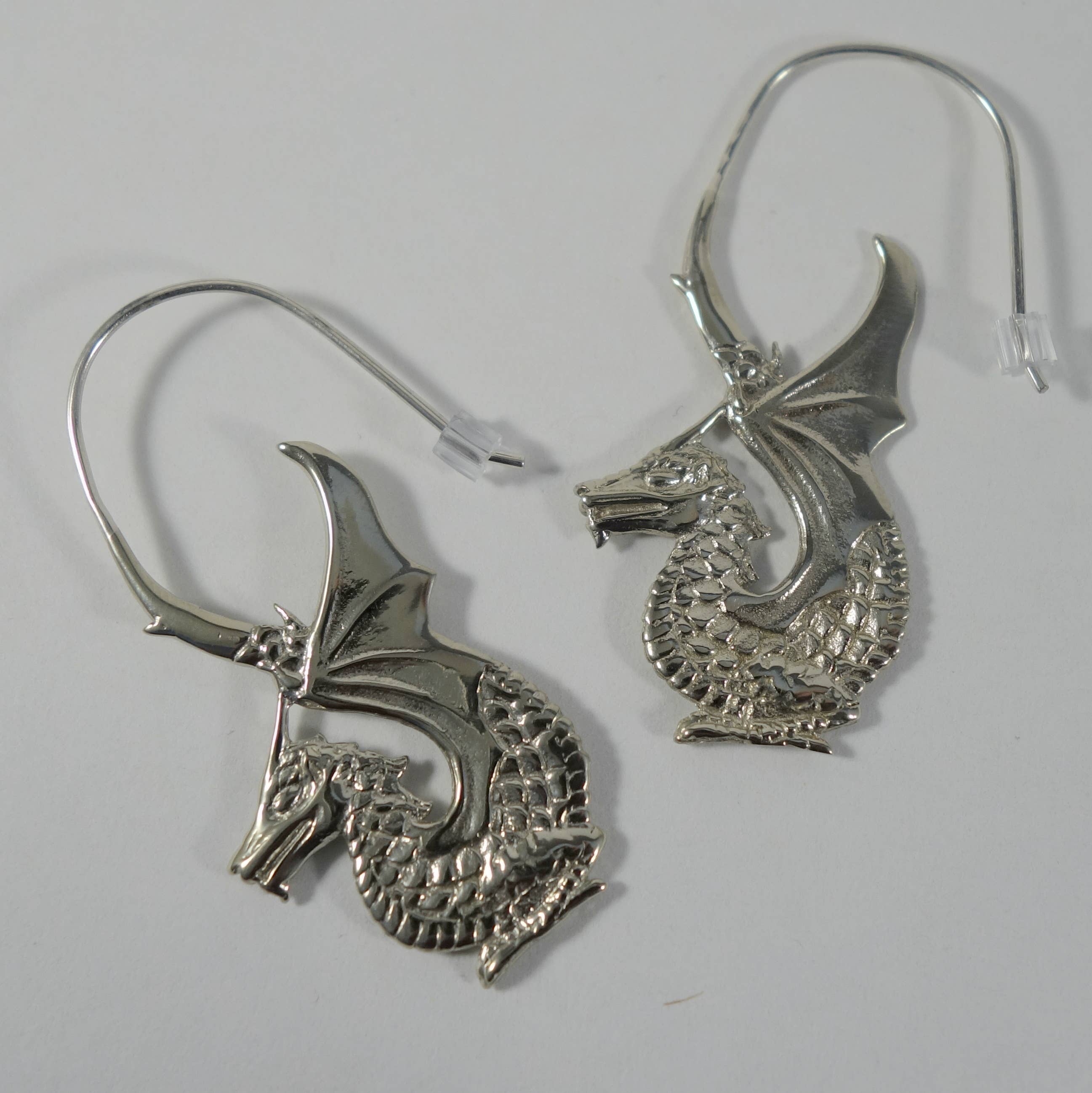 Ajmer by Jodi - Wholesale Dangle Earrings - Dragon Earrings~ Yellow or White Brass with Sterling wires5