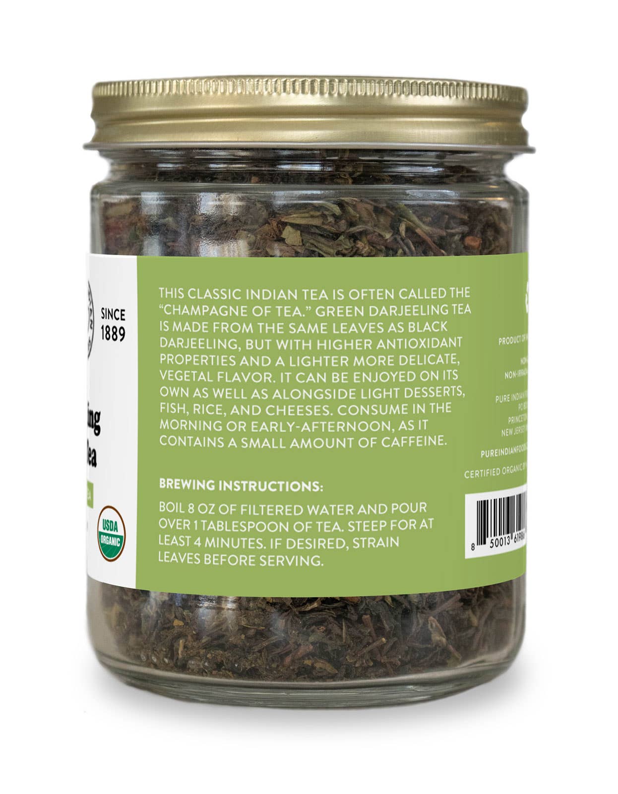 Pure Indian Foods - Wholesale Loose Tea - Darjeeling Green Tea, Certified Organic - 4 oz2