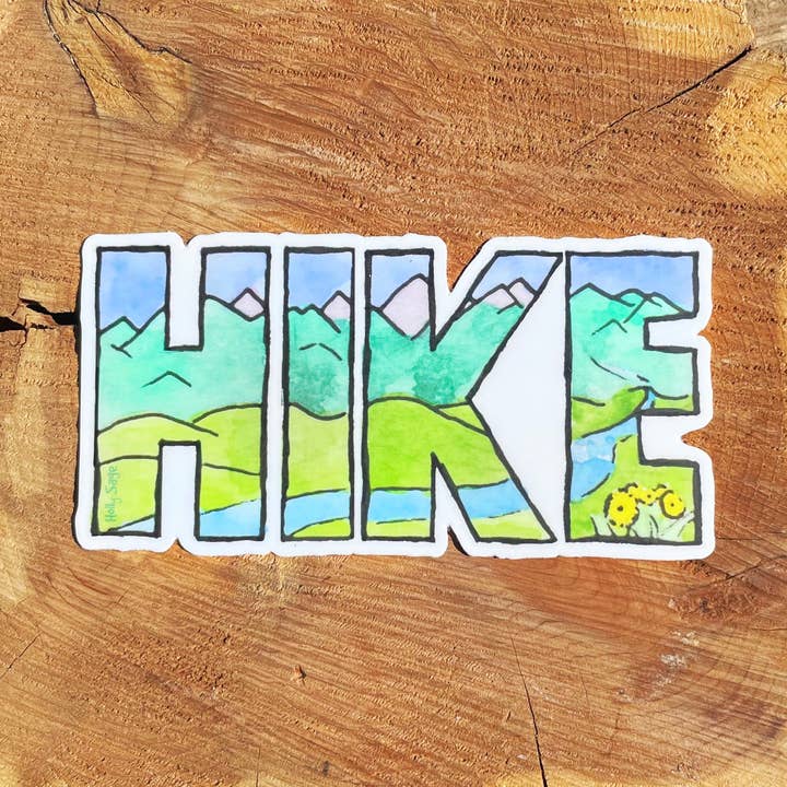 Mountain Hike Sticker for wholesale by Holly Sage Art