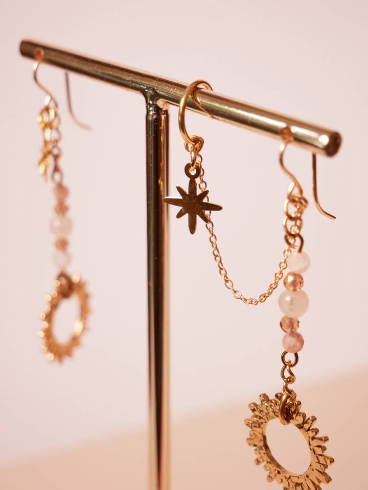 Örhängen "Solistice 2 Månsten" guld för wholesale av the great blossom