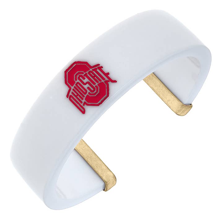 Ohio State Buckeyes Manchetarmband met harslogo in wit voor wholesale door Canvas Style
