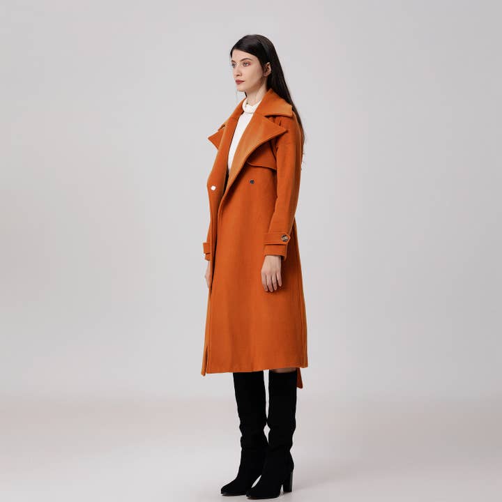 Smart and Joy - Wholesale Trench Coat - Women's - Wool coat with wide shutters17