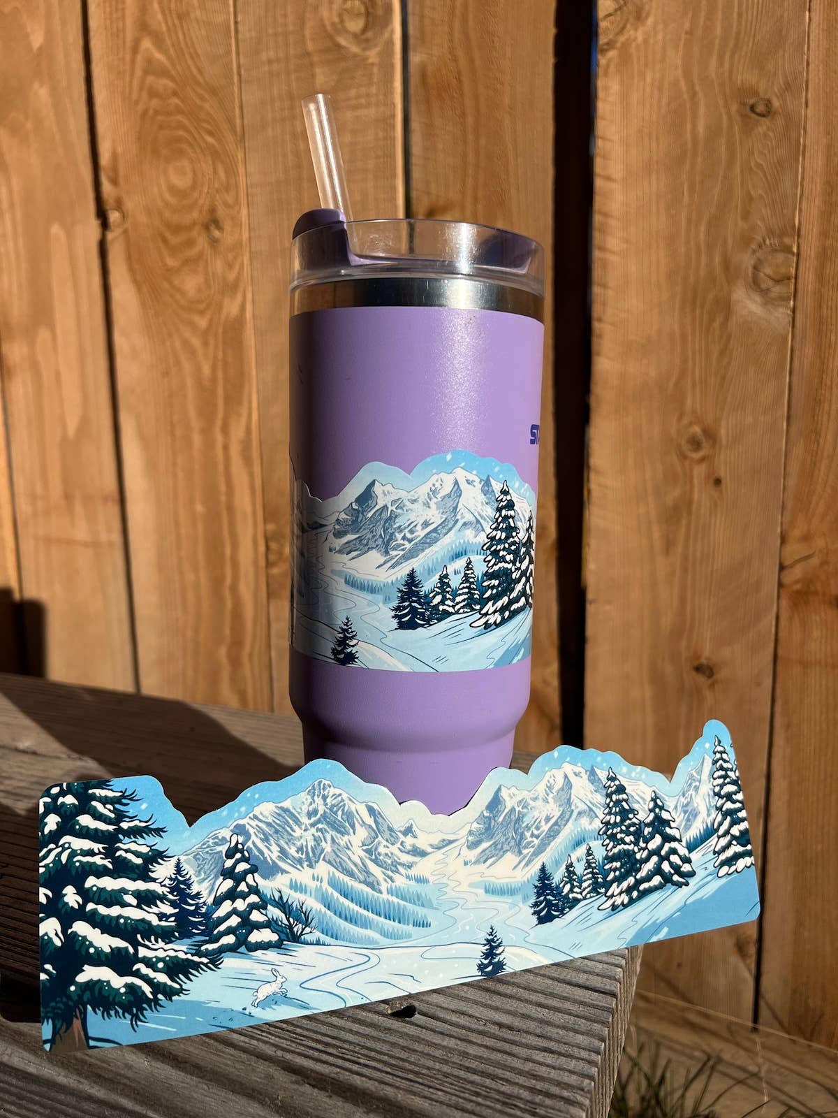 Sticker Art - Wholesale Sticker - Snowy Winter Mountains Sticker Wrap - dishwasher safe1