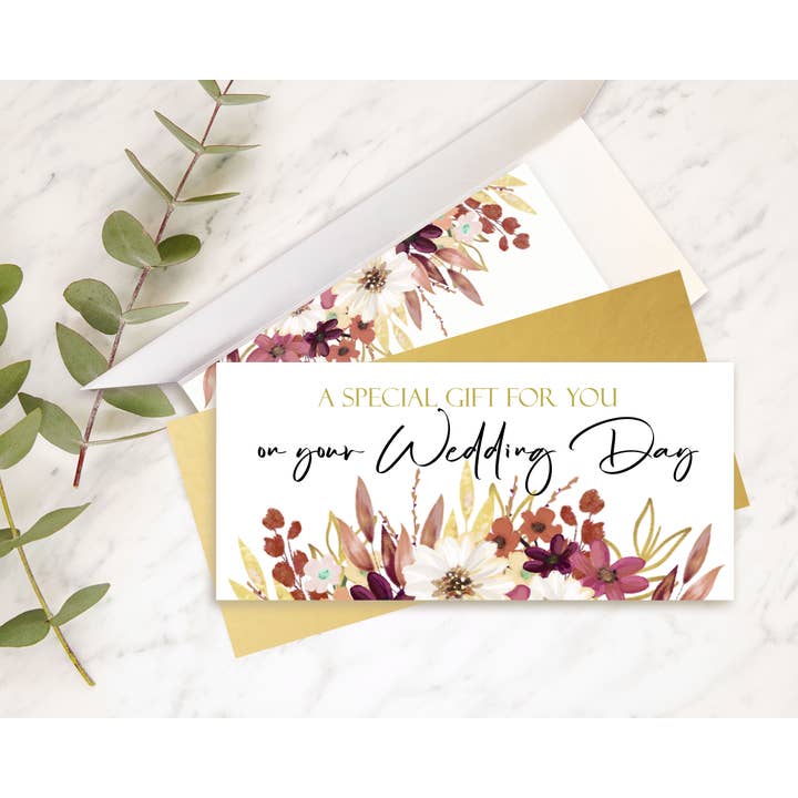 Carte de mariage, enveloppe d'argent, porte-monnaie, carte-cadeau pour la vente par LauraFabbriArt