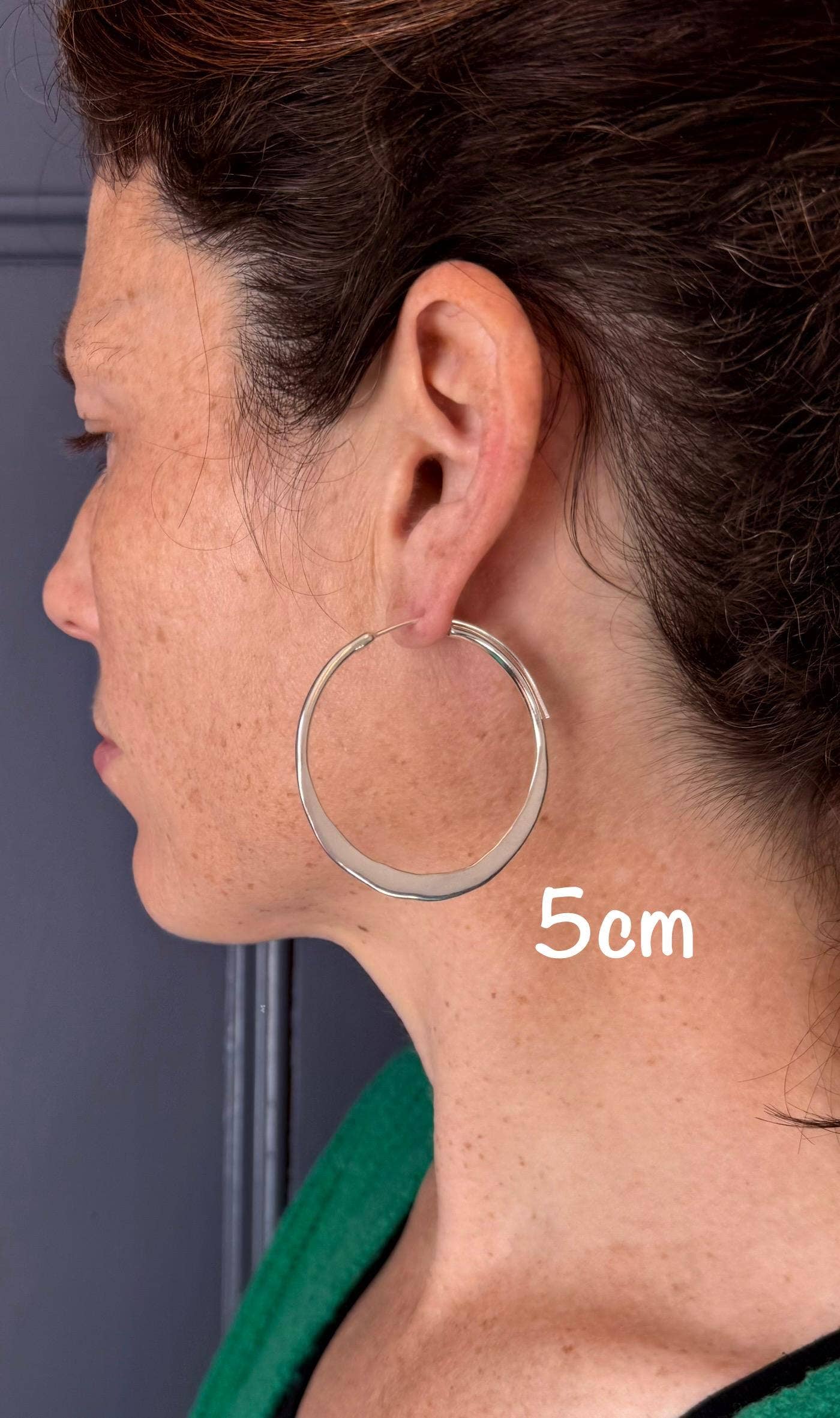 Kaali Boutique – wholesale Hoop earrings – Hammered Flat Silver Hoop Earrings, Bohemian Hoops, Ethnic Jewellery, Everyday Silver Earrings8