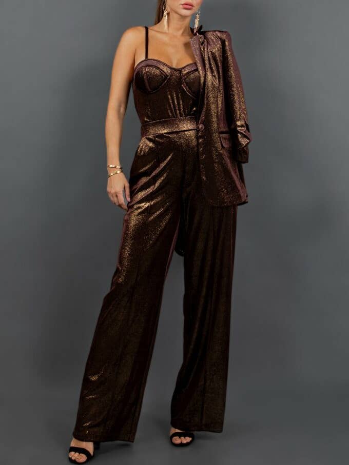 GOLD FOIL VELVET 3PCS SET for wholesale by Melrose with Love