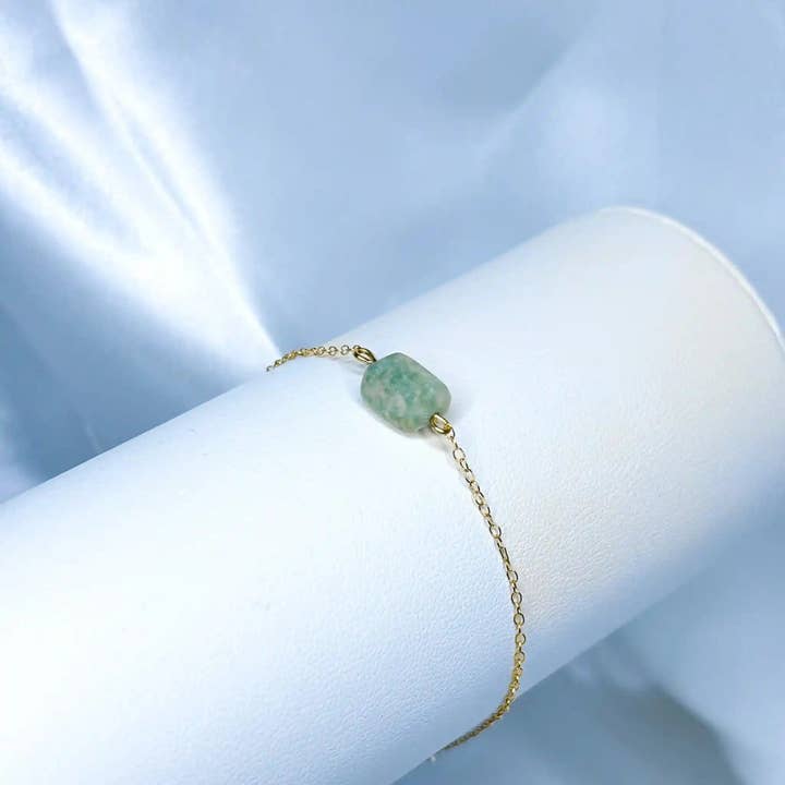 Rektangulärt fasetterat amazonitarmband för wholesale av Nayame Paris