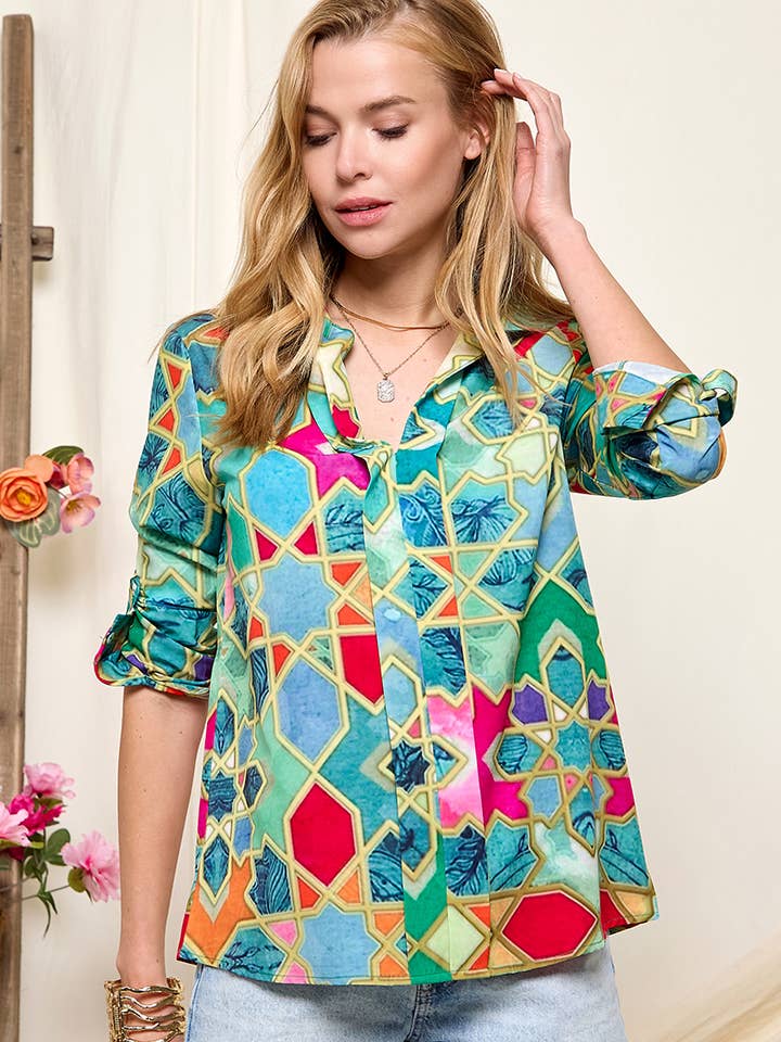 Multicolor Blusa manga larga estampada de venta al por mayor en Faire0