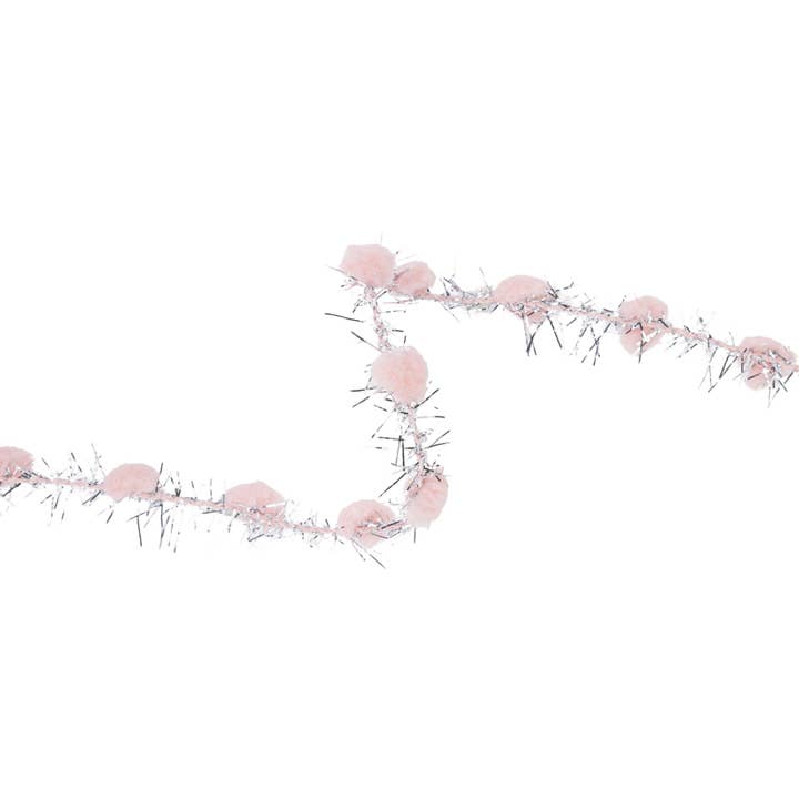 LA Ribbons Wholesale - Wholesale Craft Supplies - 3/8" Tinsel Pom-Pom | Pink | 10 Yard Roll3