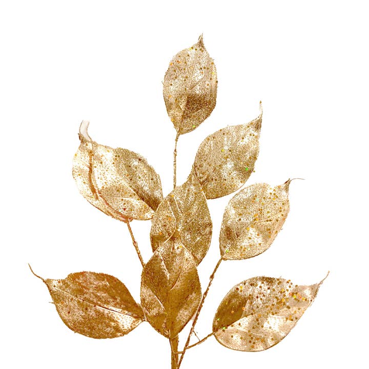 Jacobson - Wholesale Christmas Decoration - 23"L Lemon Leaf Spray with Glitter1