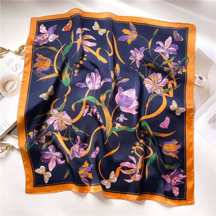 Multicolor Floral Print Bandana 70*70cm and other Purchase Wholesale blue bandanas. Free Returns & Net 60 Terms on Faire trending on Faire.