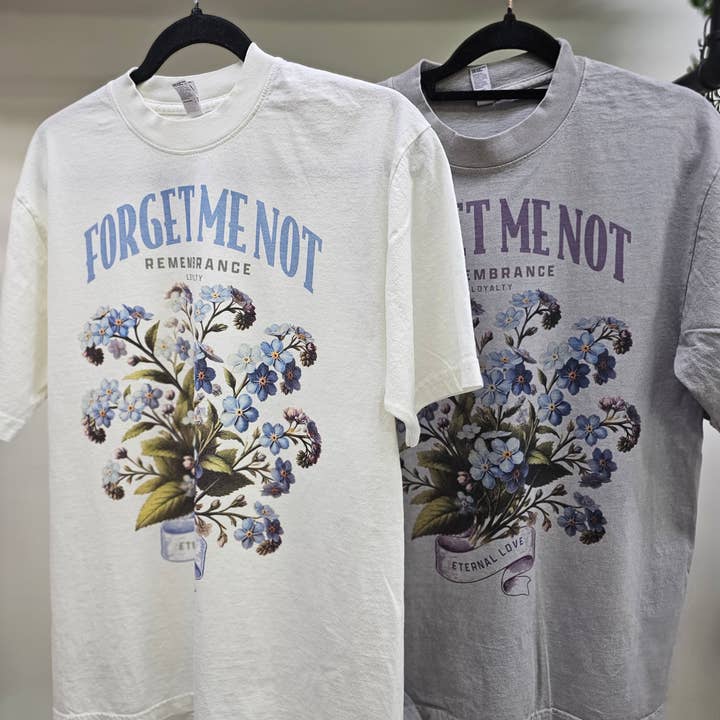 Cotton Muse - Wholesale Screen Printed T-Shirt - Unisex - FORGET ME NOT GRAPHIC TEE1