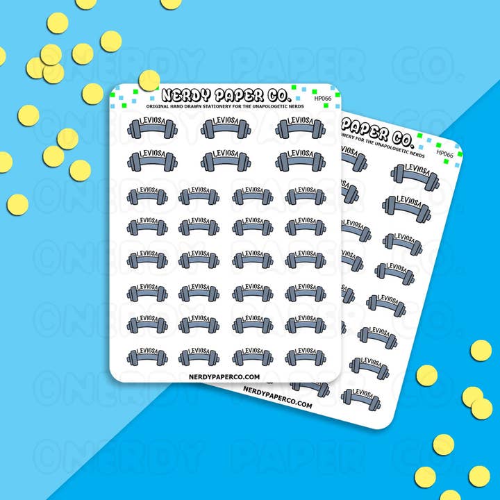 LEVANTAMIENTO DE PESAS | PEGATINAS DE PLANIFICADOR HECHIZANTE DIBUJADAS A MANO - HP066 para venta al por mayor de NERDY PAPER CO.