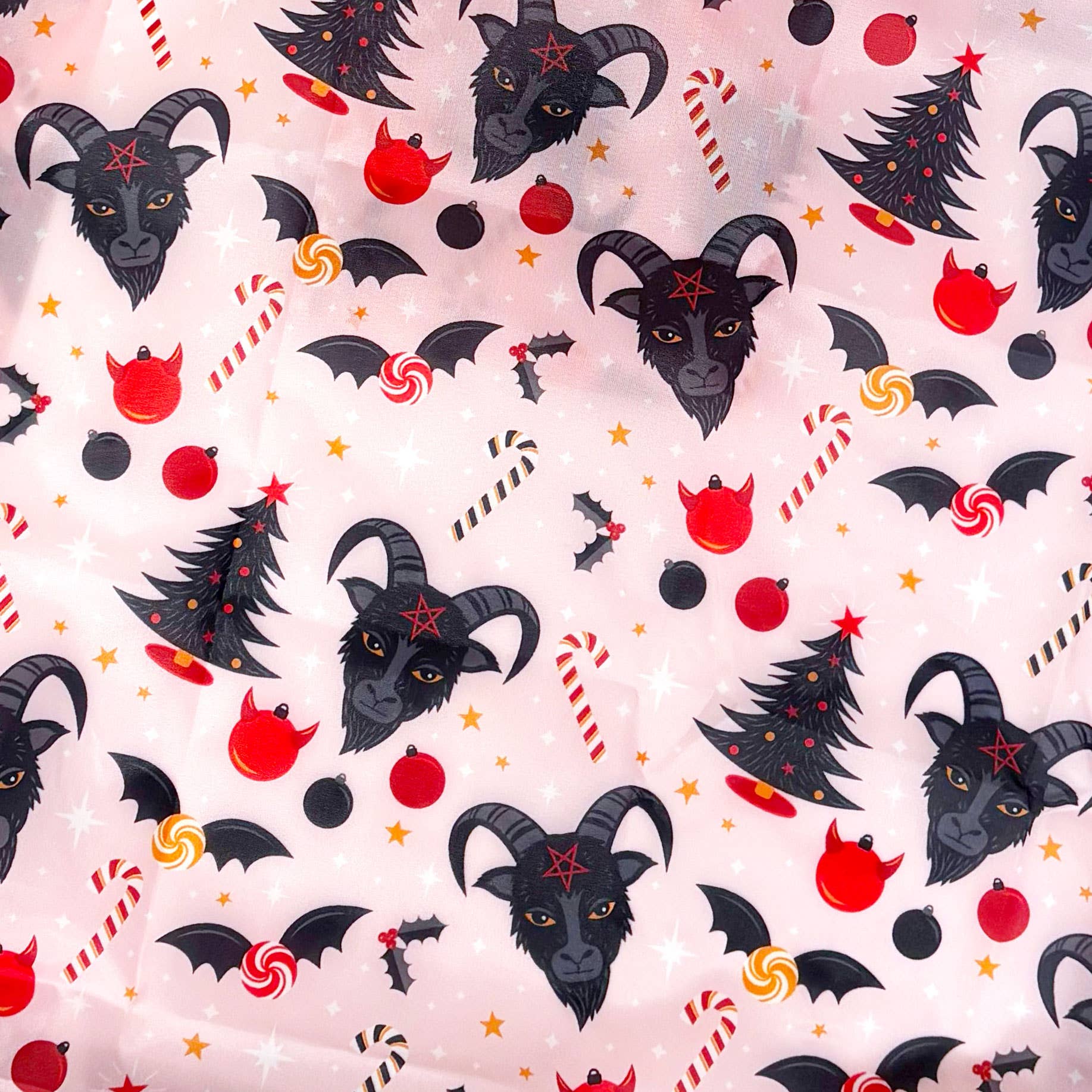 Krystan Saint Cat - Wholesale Grocery/Shopping Bag - Black Phillip Satanic Christmas Fold-Up Reusable Grocery Bag4