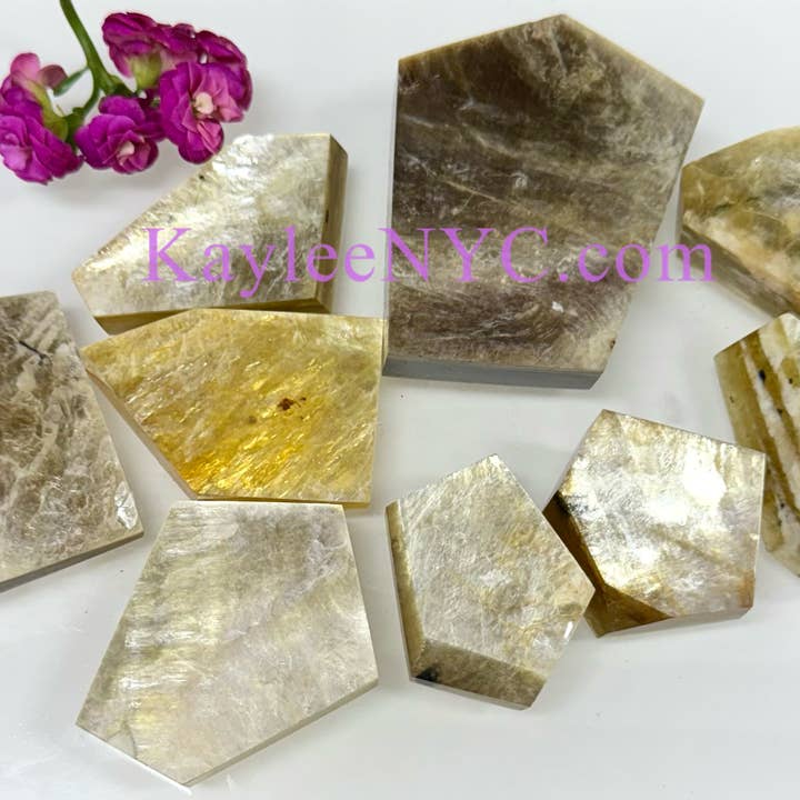 KayleeNYC - Wholesale Spiritual Stone/Crystal - 1 lb Natural Muscovite Golden Mica Freeform Slab