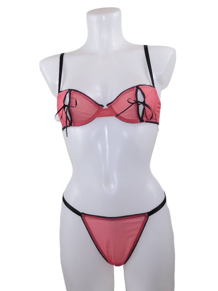 fishbelly - Wholesale Ondergoed - Dames - Ravena Naughty Red - open string slipje4