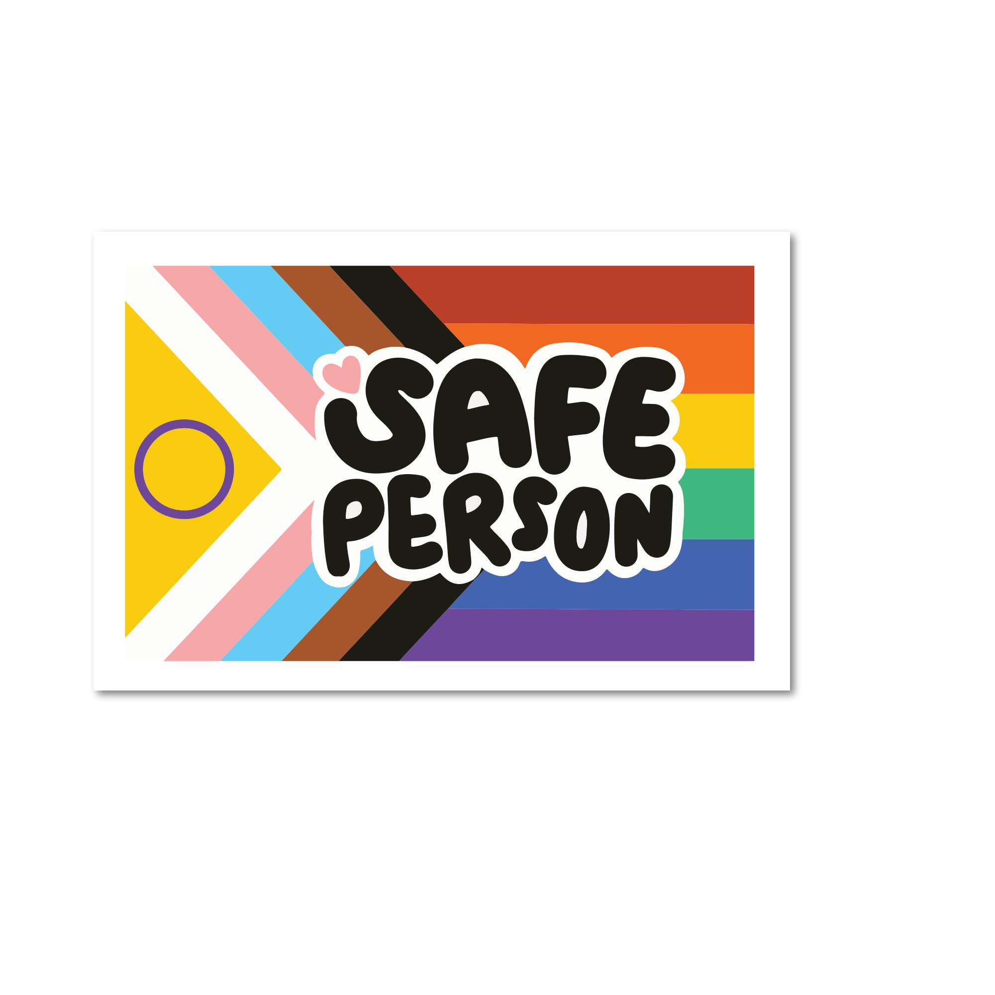 Mouthy Broad - Wholesale Sticker - Safe Person LGBTQIA Ally Flag Vinyl Sticker