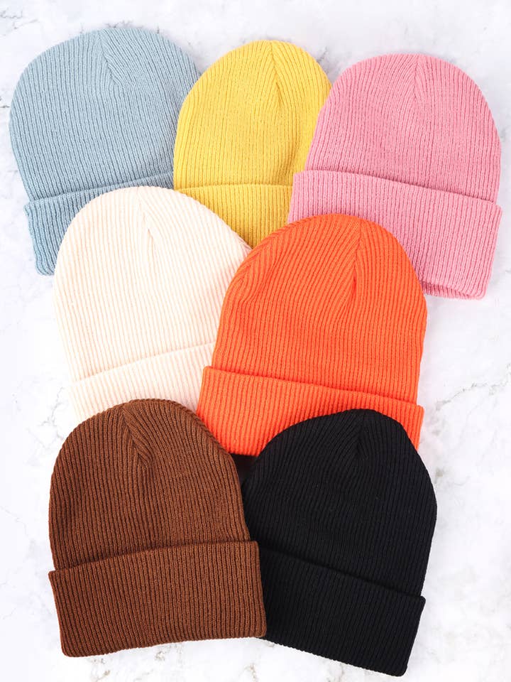 Women's Plain and Simple Knitted Fashion Beanie for wholesale by MYS Wholesale Inc