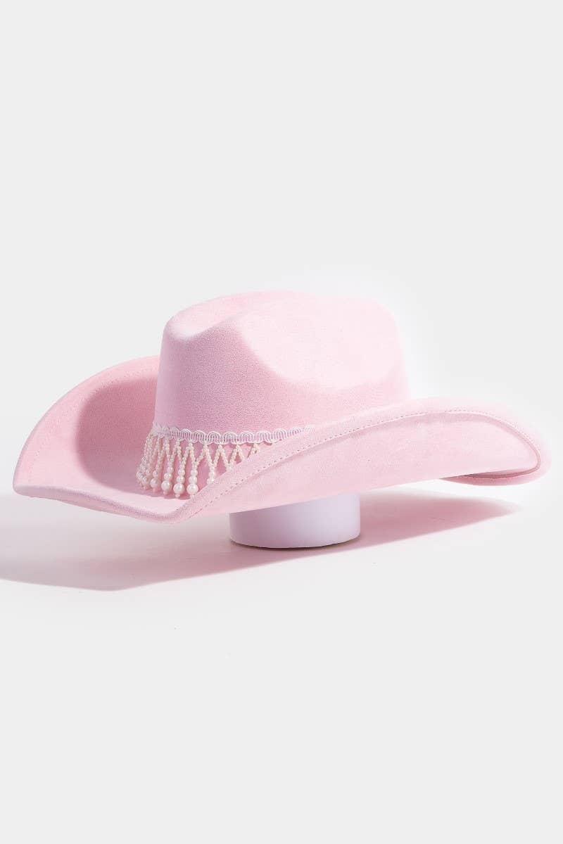 Collections by Fame Accessories - Vente Chapeau en feutre - femme - Chapeau de cowboy occidental à franges de perles7