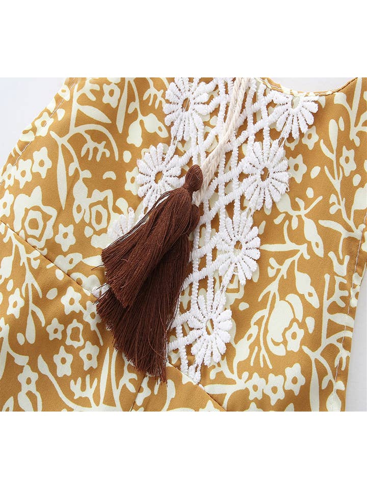 Fennco Styles - Wholesale Bodysuit (Non-Footed) - Baby - Flower Lace Backless Baby Girl Sunsuit Romper