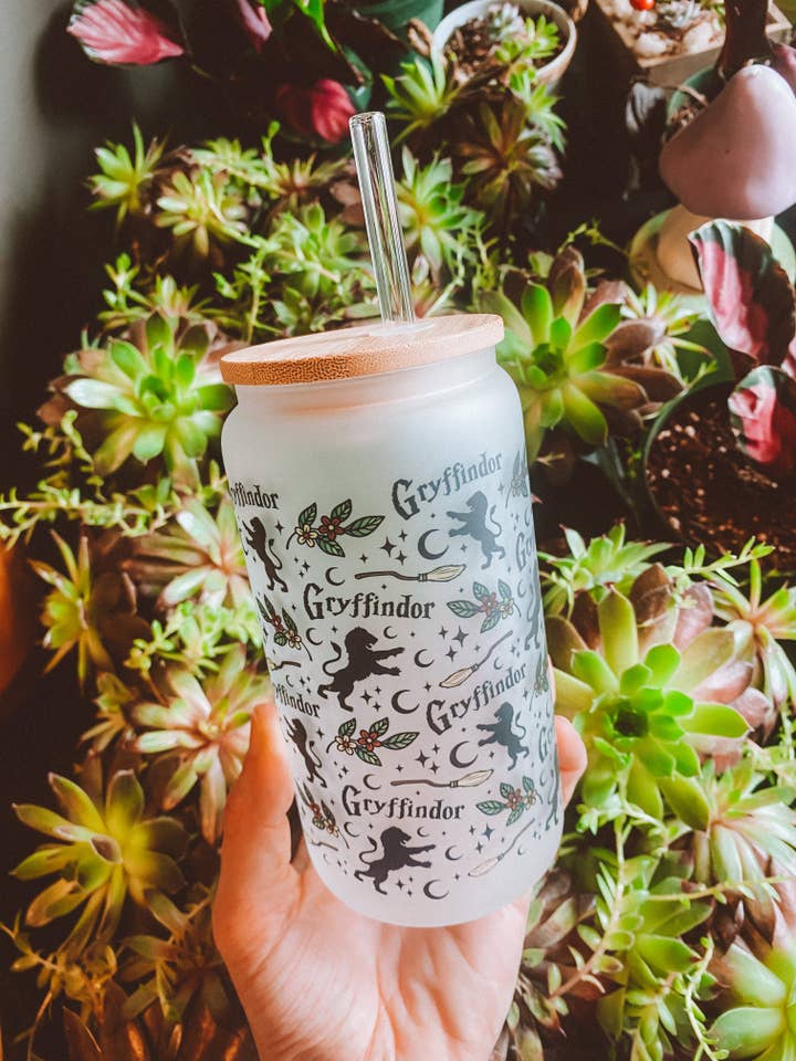 Gryffindor (Hogwarts House) frosted glass for wholesale by NOT YOUR AVERAGE BABE CO