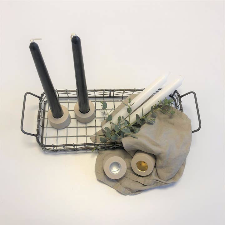 rod candle holder small gold for wholesale by Kreativwerkstatt Sandberger