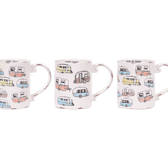 Camper Repeat 16Oz Mug,3 Asst for wholesale by Blue Sky Clayworks