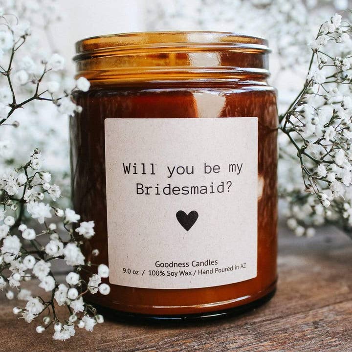 Will you be my Bridesmaid? for wholesale by Goodness Candles