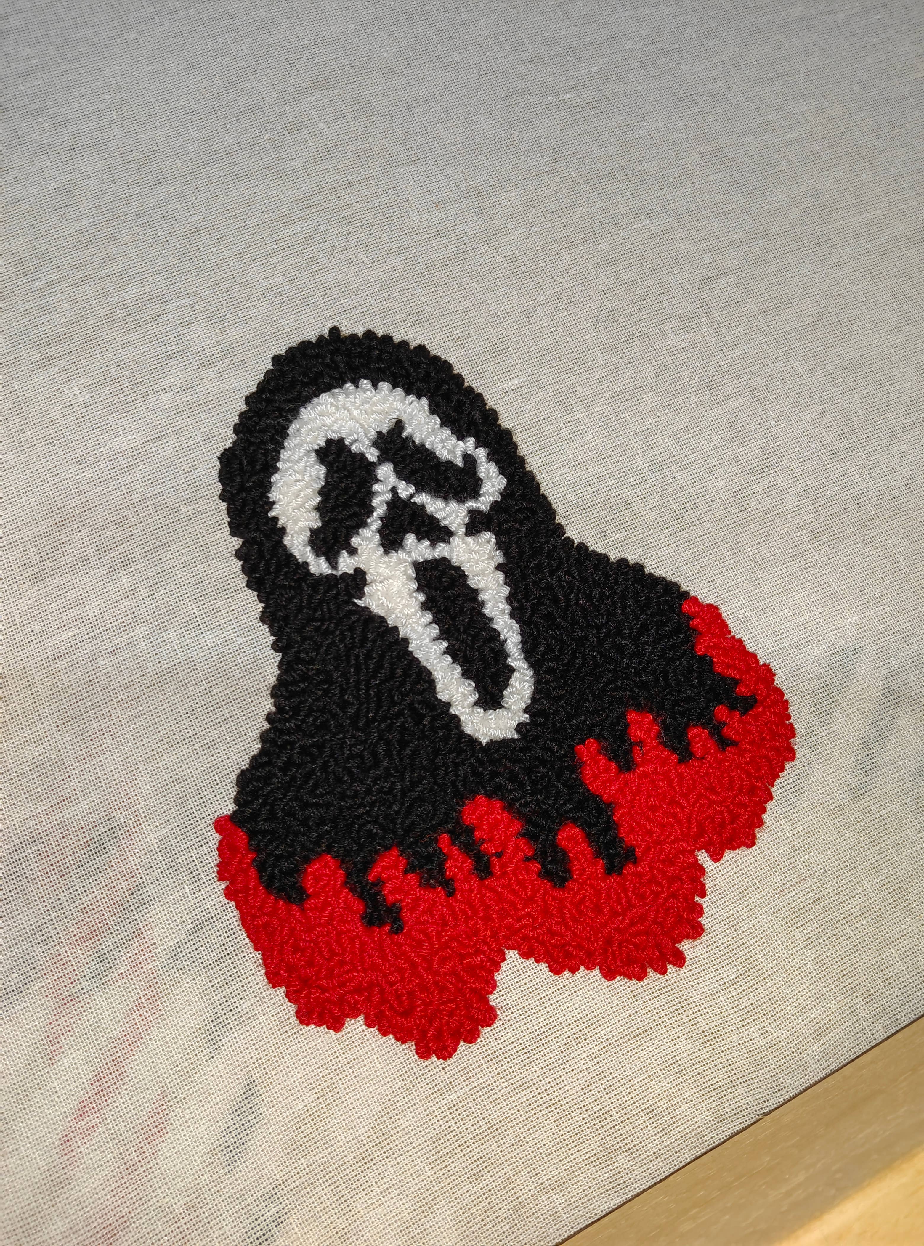 despinacrafting - Wholesale Coasters - Ghostface Punch Needle Coaster Mug Rug1