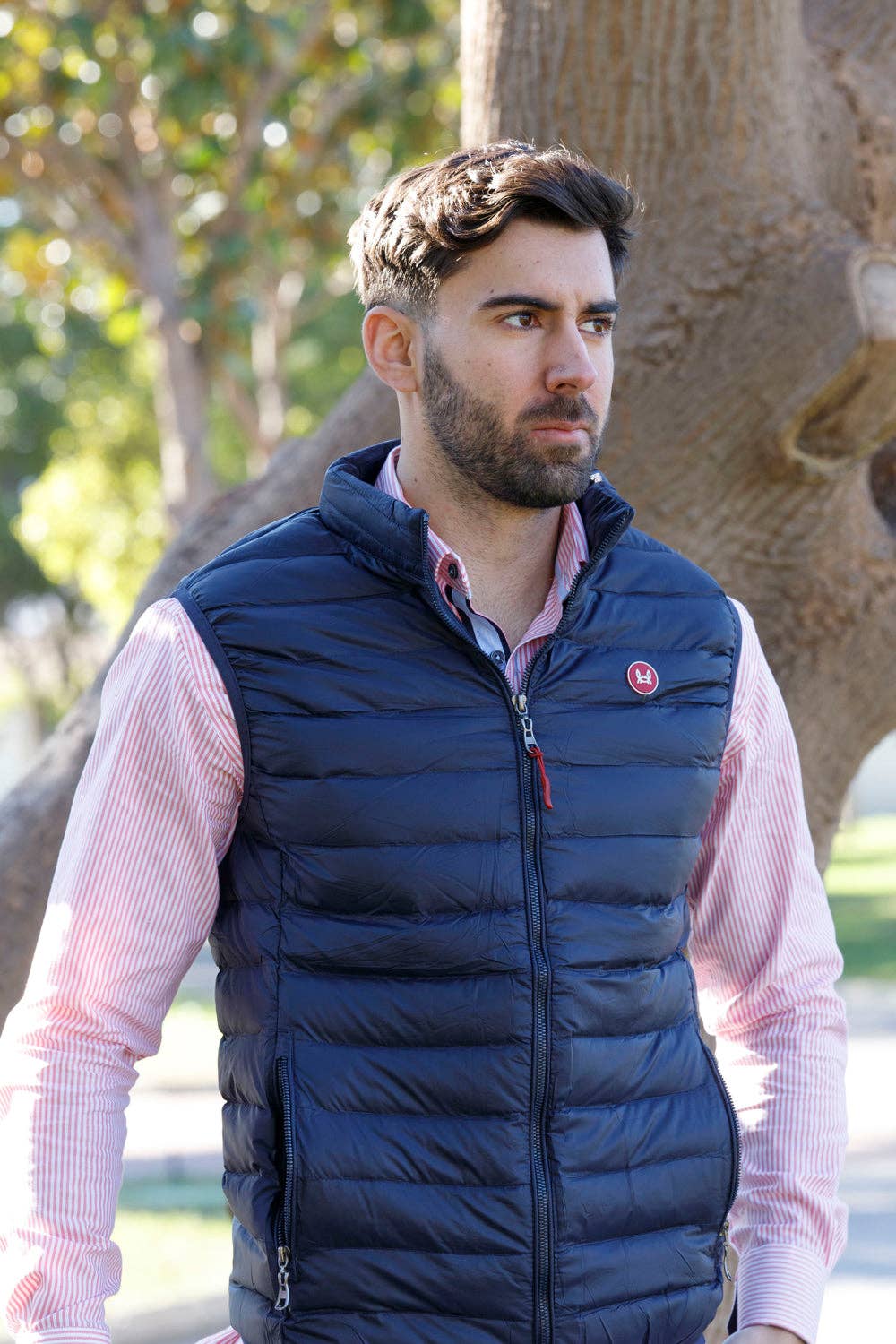 Custi Mikelo: Men's Clothing & Christmas Gifts – Engroshandel Vest - Herre – Marineblå Slim Fit Vatteret Vest3