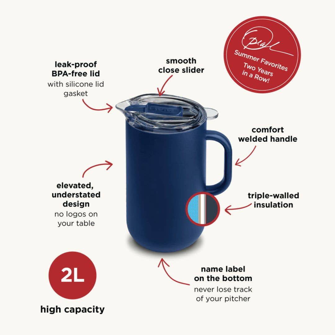 served - Wholesale Pitcher - Vacuum-Insulated Pitcher - Party Ready in Blue Lemonade5